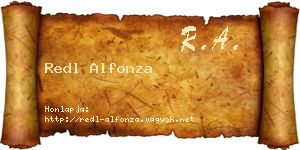 Redl Alfonza névjegykártya